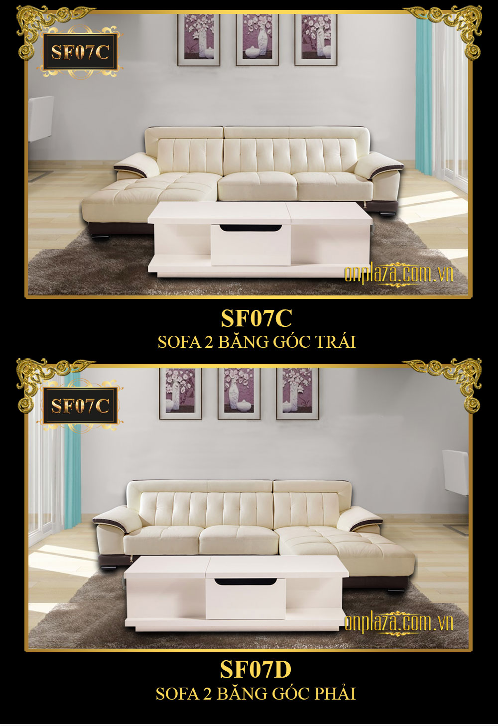 Sofa đa năng hiện đại 3 băng góc phải cao cấp SF07