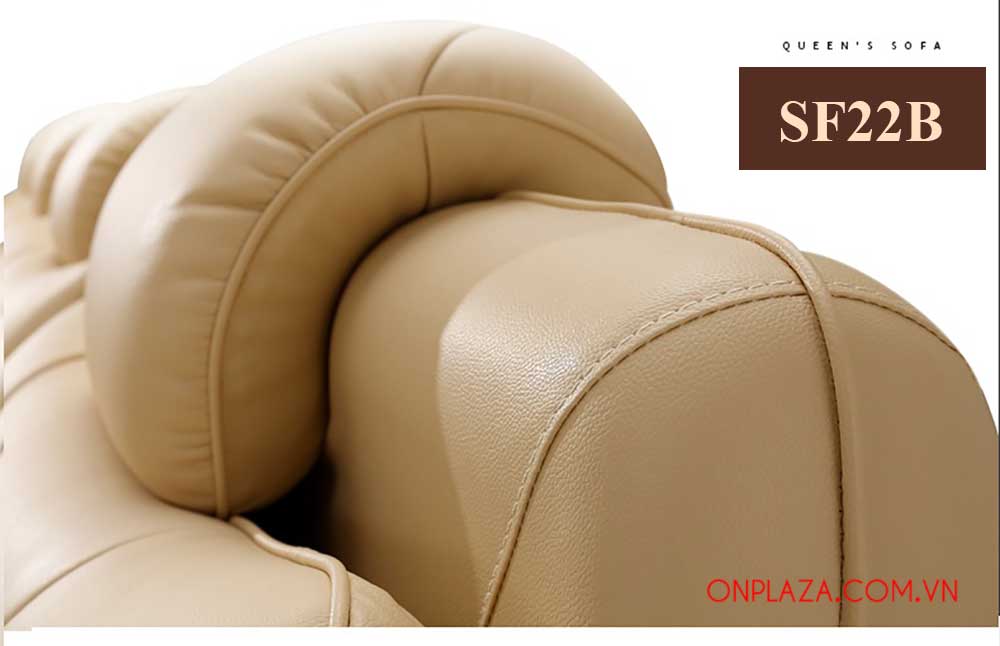 Bộ ghế sofa bọc da cao cấp sắc nâu sang trọng SF22