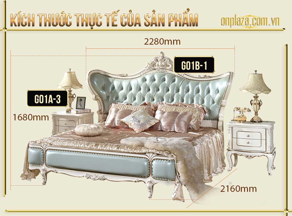 Bộ giường ngủ tân cổ điển phong cách Châu Âu G01