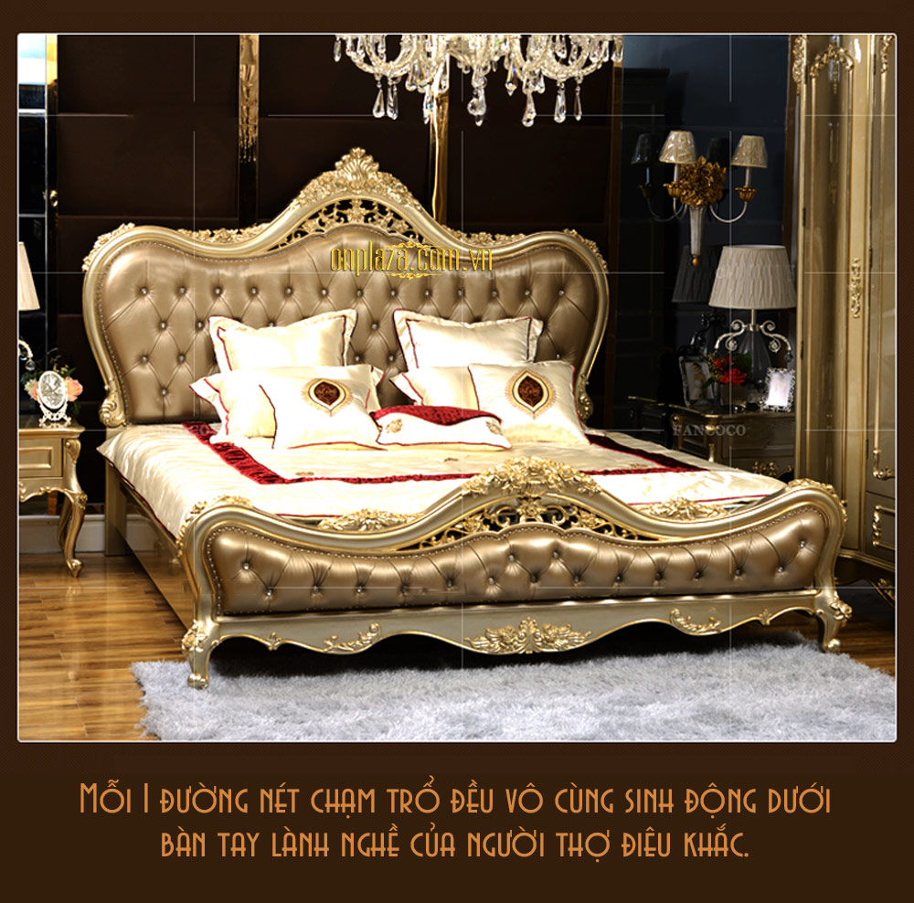 Giường ngủ cổ điển phong cách Hoàng Gia Châu Âu thời thượng G12 