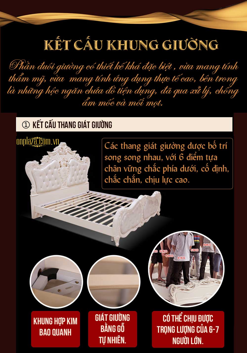 Giường ngủ cao cấp phong cách tân cổ điển thời thượng G06