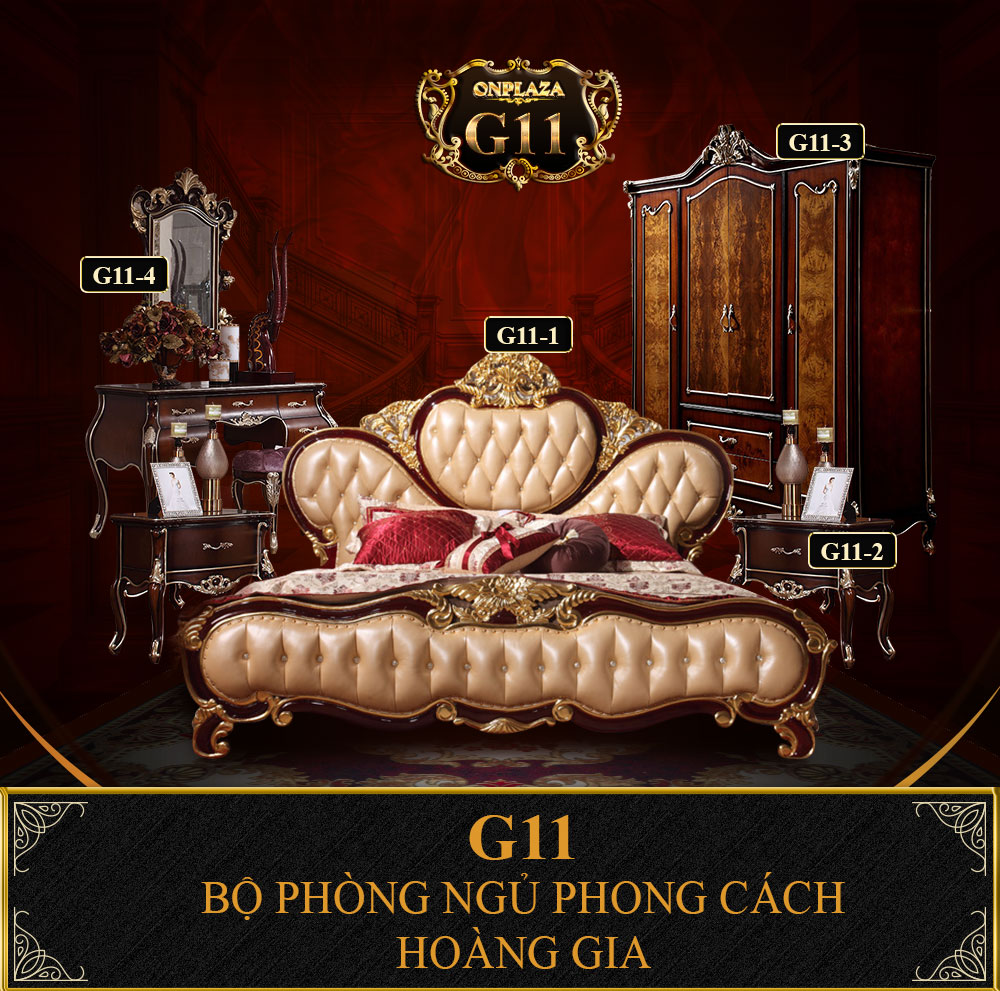 Giường ngủ cổ điển phong cách Hoàng Gia châu Âu cao cấp G11