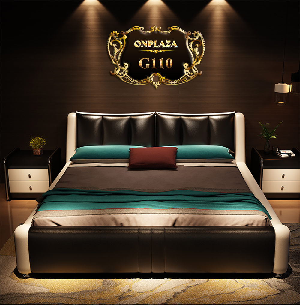 Bộ giường ngủ bọc da cao cấp hiện đại G110
