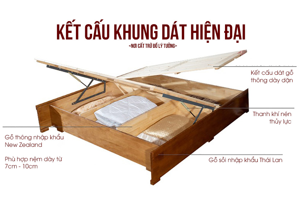 Giường ngủ gỗ phối da cao cấp tạo hình độc đáo sang trọng G147