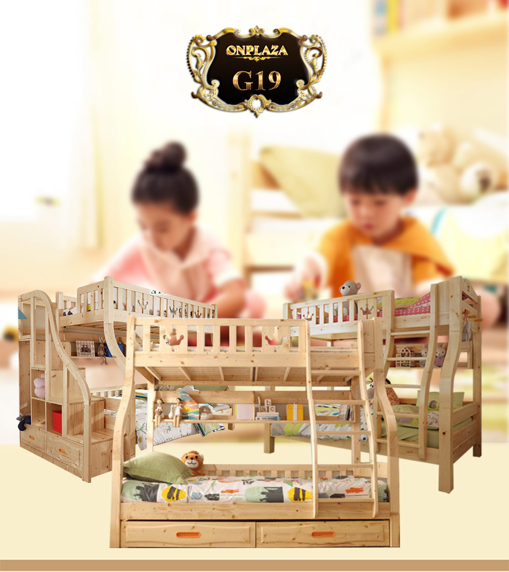 Giường tầng trẻ em đa năng nhập khẩu cao cấp G19 