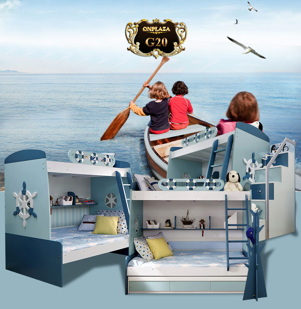 Giường tầng trẻ em đa năng phong cách chiếc thuyền ngoài xa G20