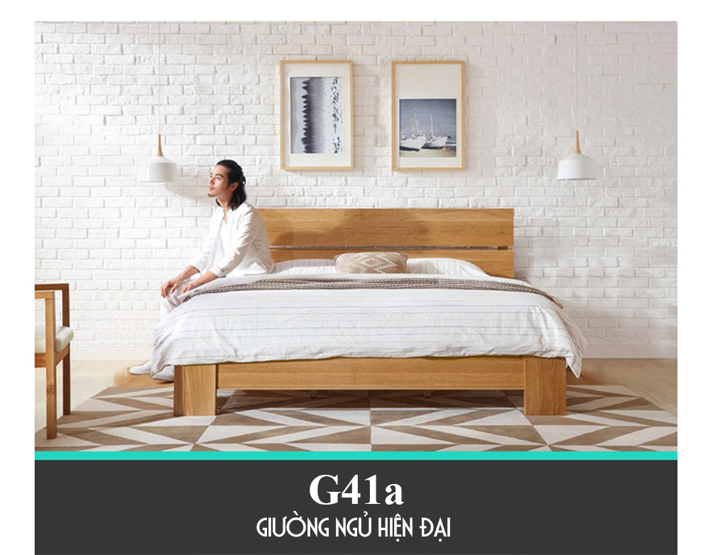 Giường ngủ đẹp thiết kế đơn giản hiện đại G41