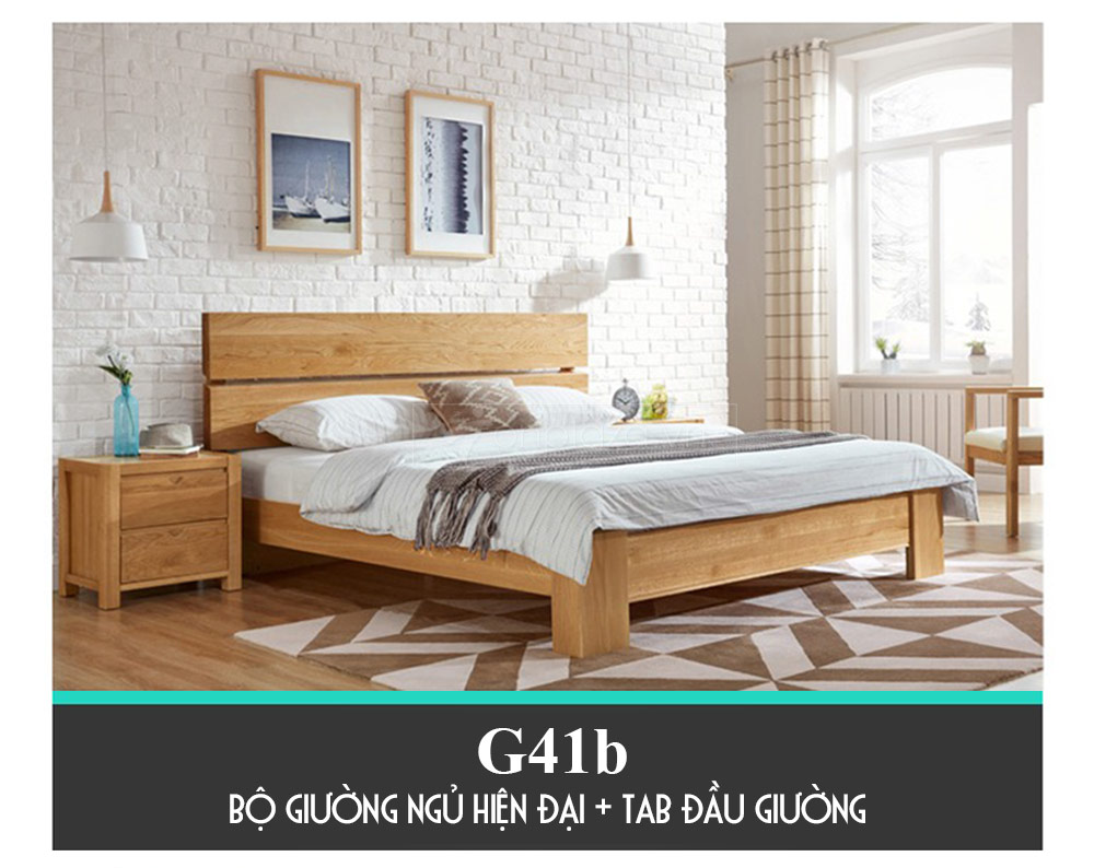 Giường ngủ đẹp thiết kế đơn giản hiện đại G41