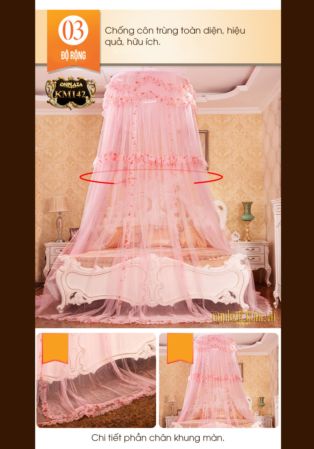 Bộ màn khung công chúa KM142 phong cách châu âu 