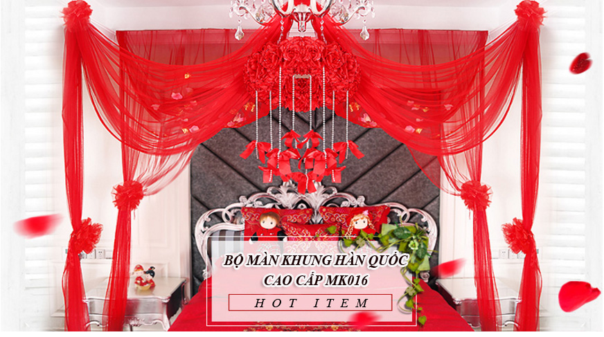 Bộ màn khung Hàn Quốc trang trí phòng ngủ cao cấp MK016