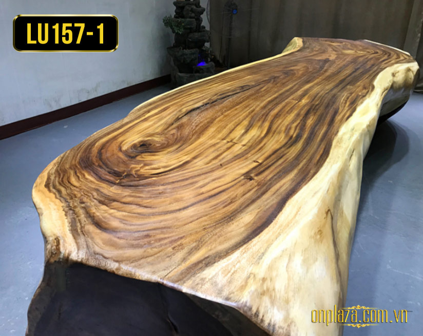 Mặt bàn trà gỗ cẩm thị nguyên khối nhập khẩu cao cấp LU157