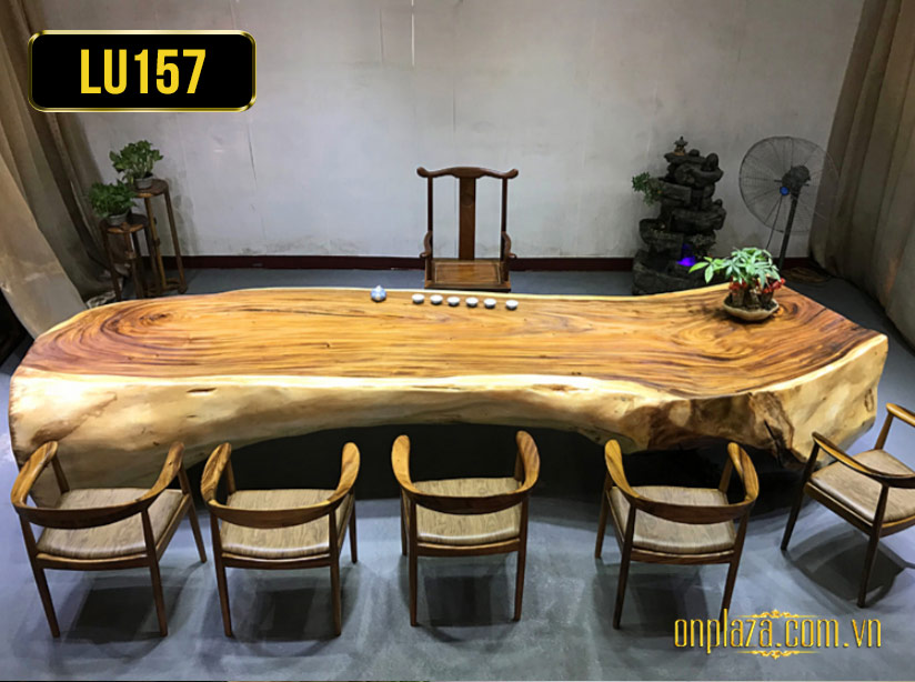 Mặt bàn trà gỗ cẩm thị nguyên khối nhập khẩu cao cấp LU157