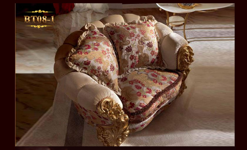 Bộ ghế sofa hoàng gia bọc nệm chạm khắc họa tiết sang trọng PN107