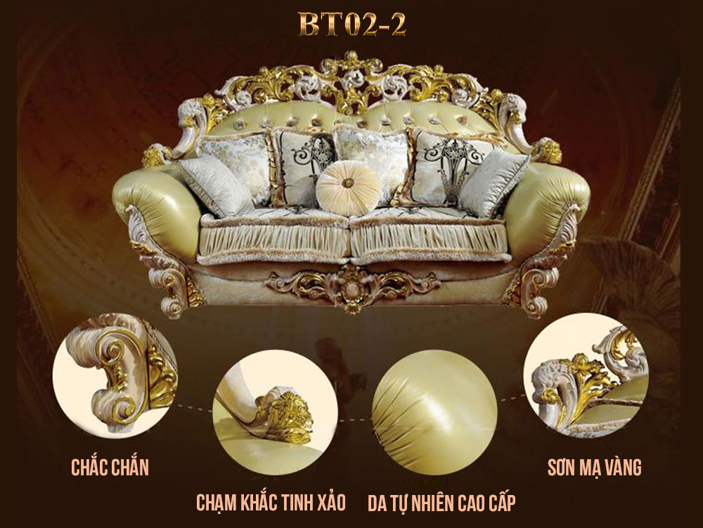 Bộ sofa tân cổ điển phong cách hoàng gia sang trọng PN40