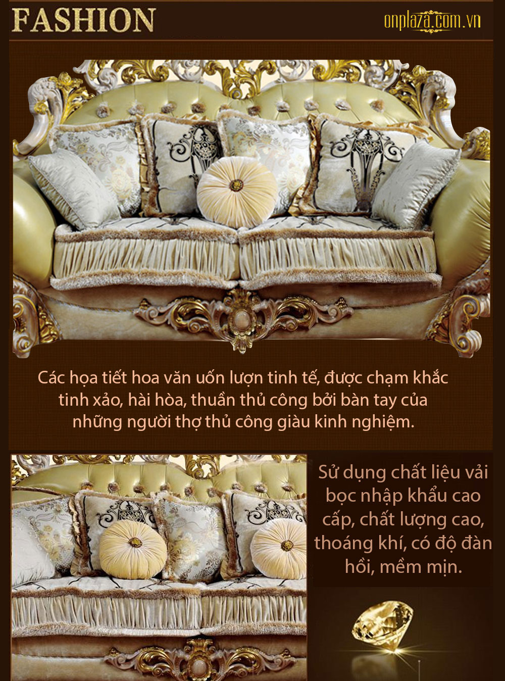 Bộ sofa tân cổ điển phong cách hoàng gia sang trọng PN40