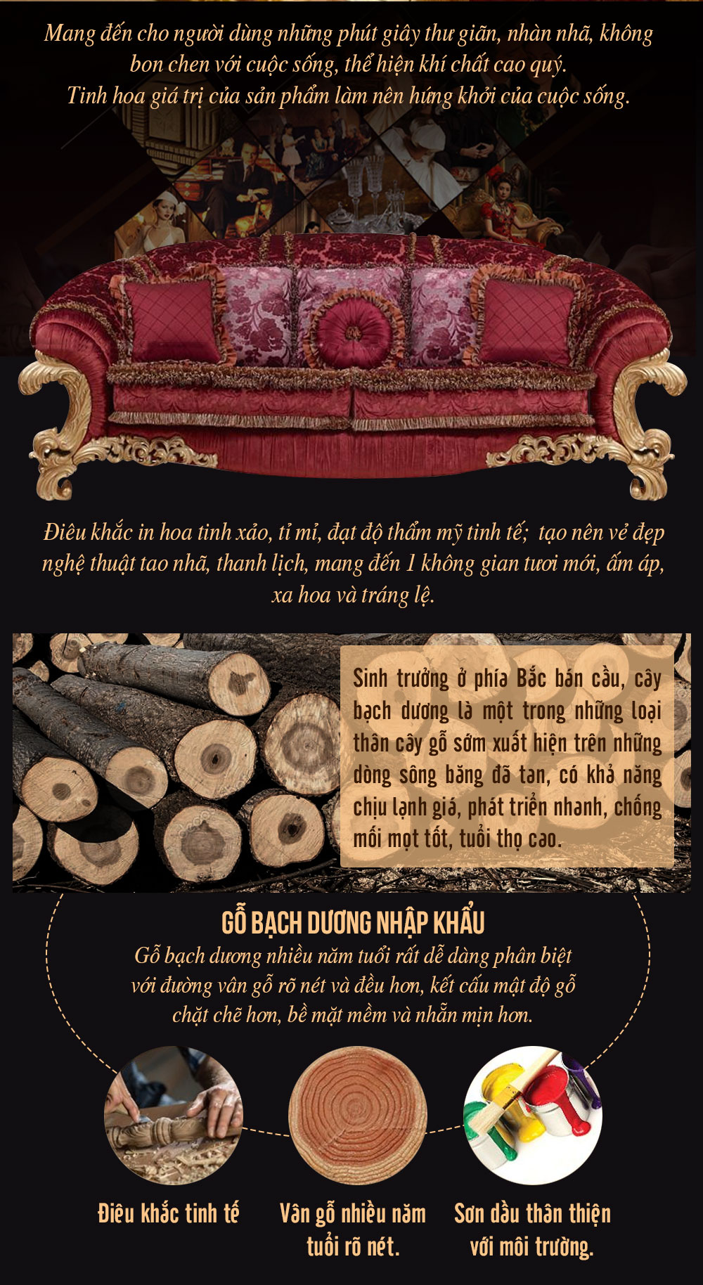 Bộ Sofa tân cổ điển phong cách hoàng gia sang trọng PN41