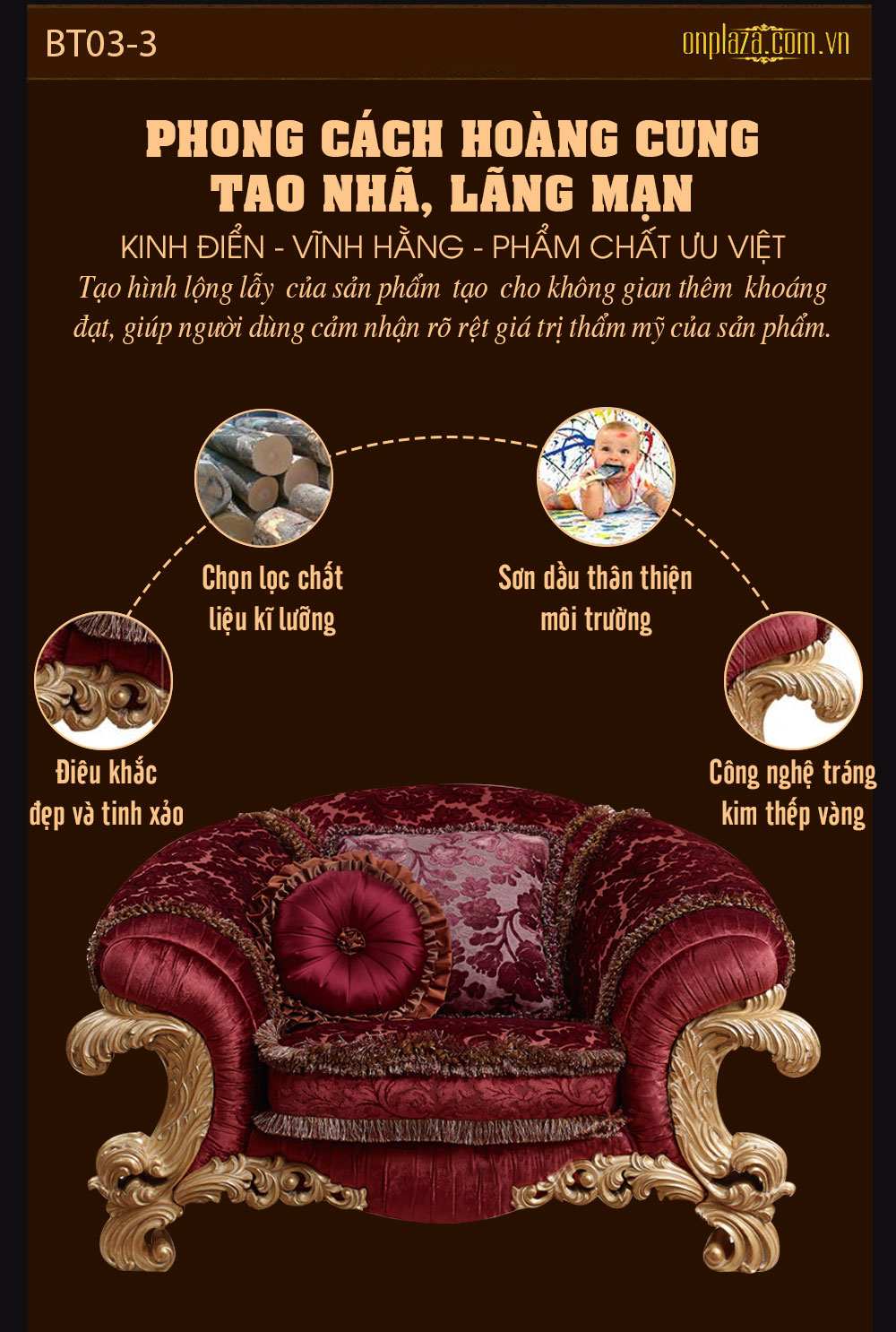 Bộ Sofa tân cổ điển phong cách hoàng gia sang trọng PN41