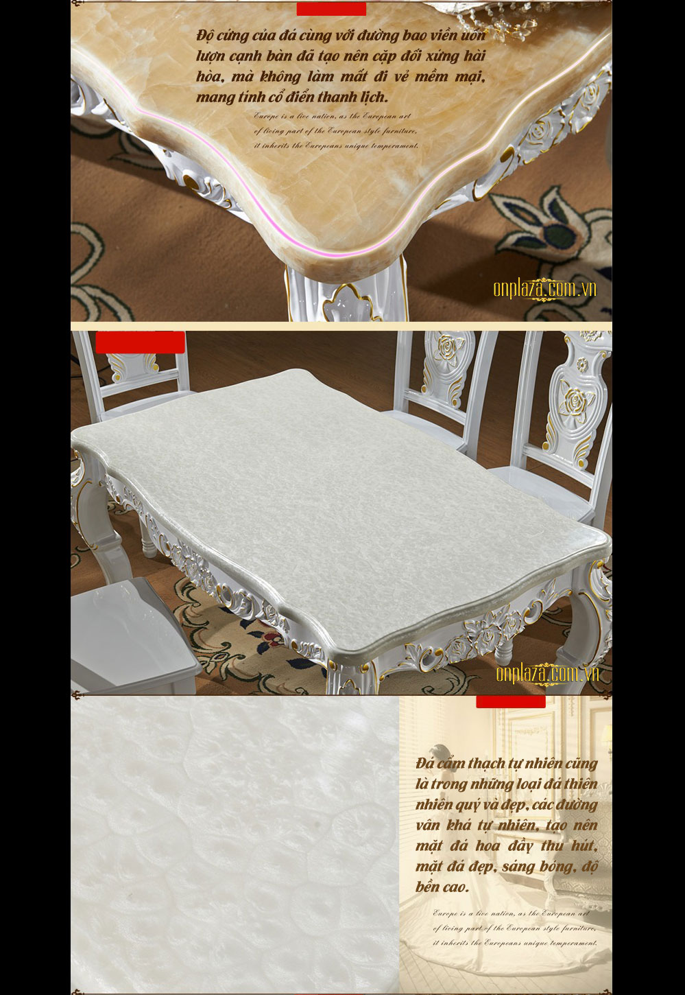 Bộ bàn ăn đá hoa cương trắng lịch lãm PN76