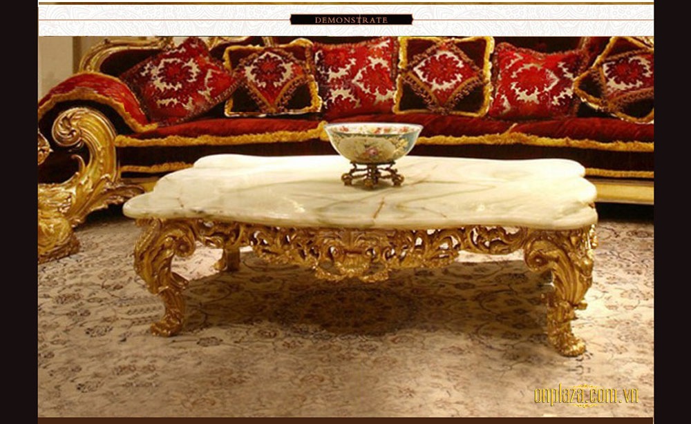 Bộ bàn ghế sofa bọc nệm chạm khắc phong cách hoàng tộc sang trọng PN88