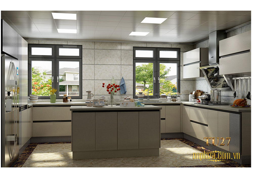 Tủ bếp thiết kế cao cấp cho phòng bếp sang trọng TU27