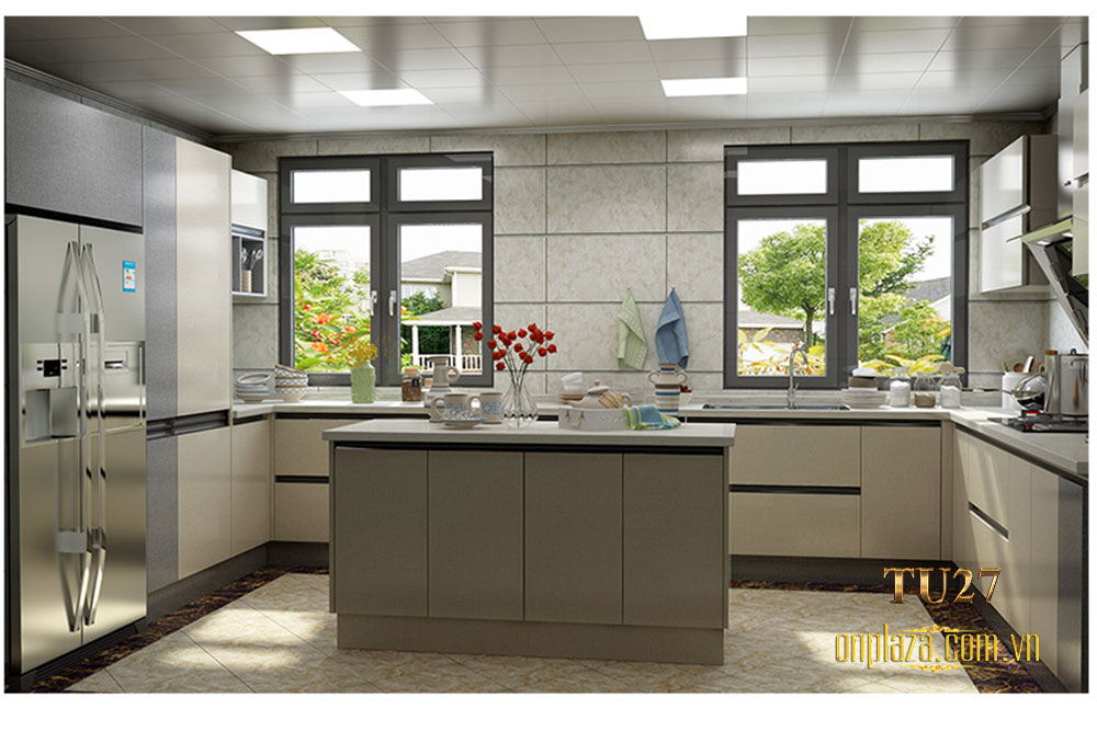 Tủ bếp thiết kế cao cấp cho phòng bếp sang trọng TU27