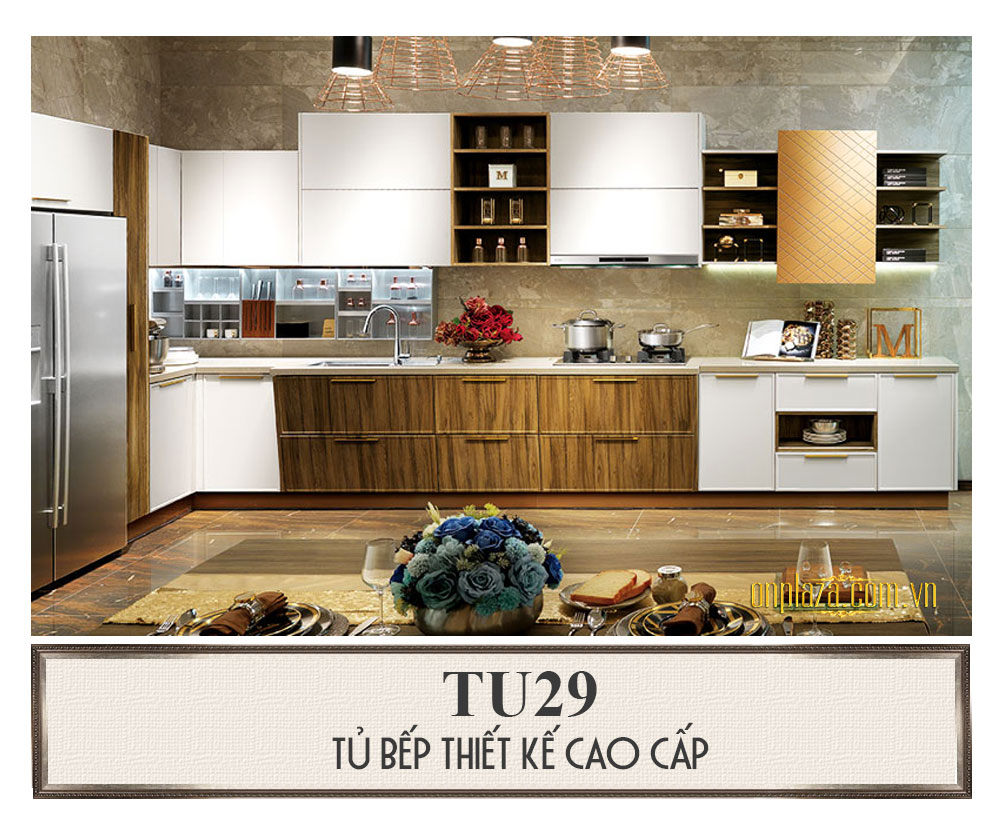 Tủ bếp thiết kế cao cấp cho phòng bếp sang trọng TU29