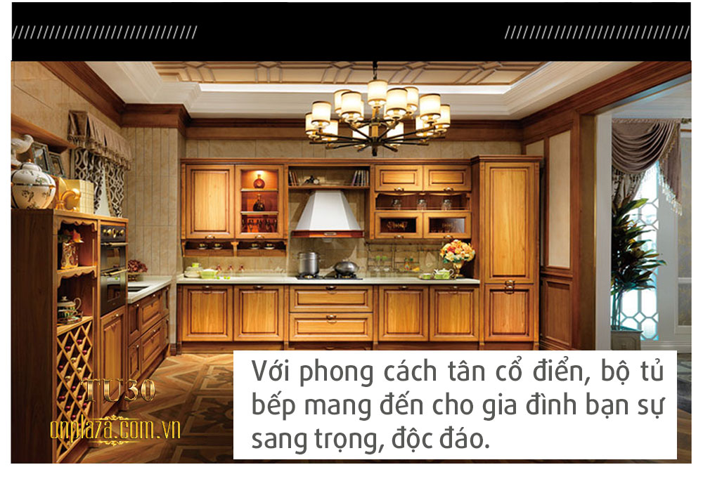 Tủ bếp thiết kế cao cấp cho phòng bếp sang trọng TU30