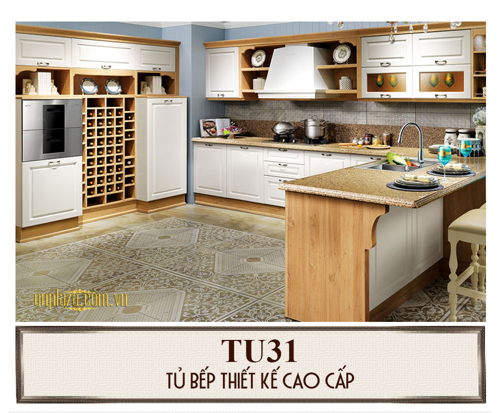 Tủ bếp thiết kế cao cấp cho phòng bếp sang trọng TU31