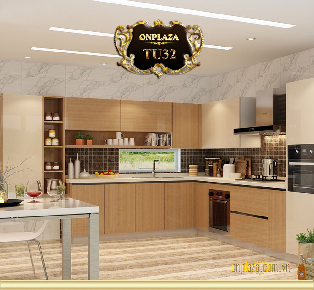 Tủ bếp thiết kế cao cấp cho phòng bếp sang trọng TU32