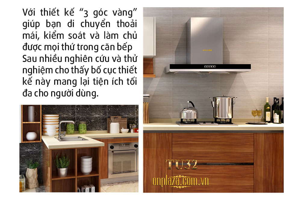 Tủ bếp thiết kế cao cấp cho phòng bếp sang trọng TU32