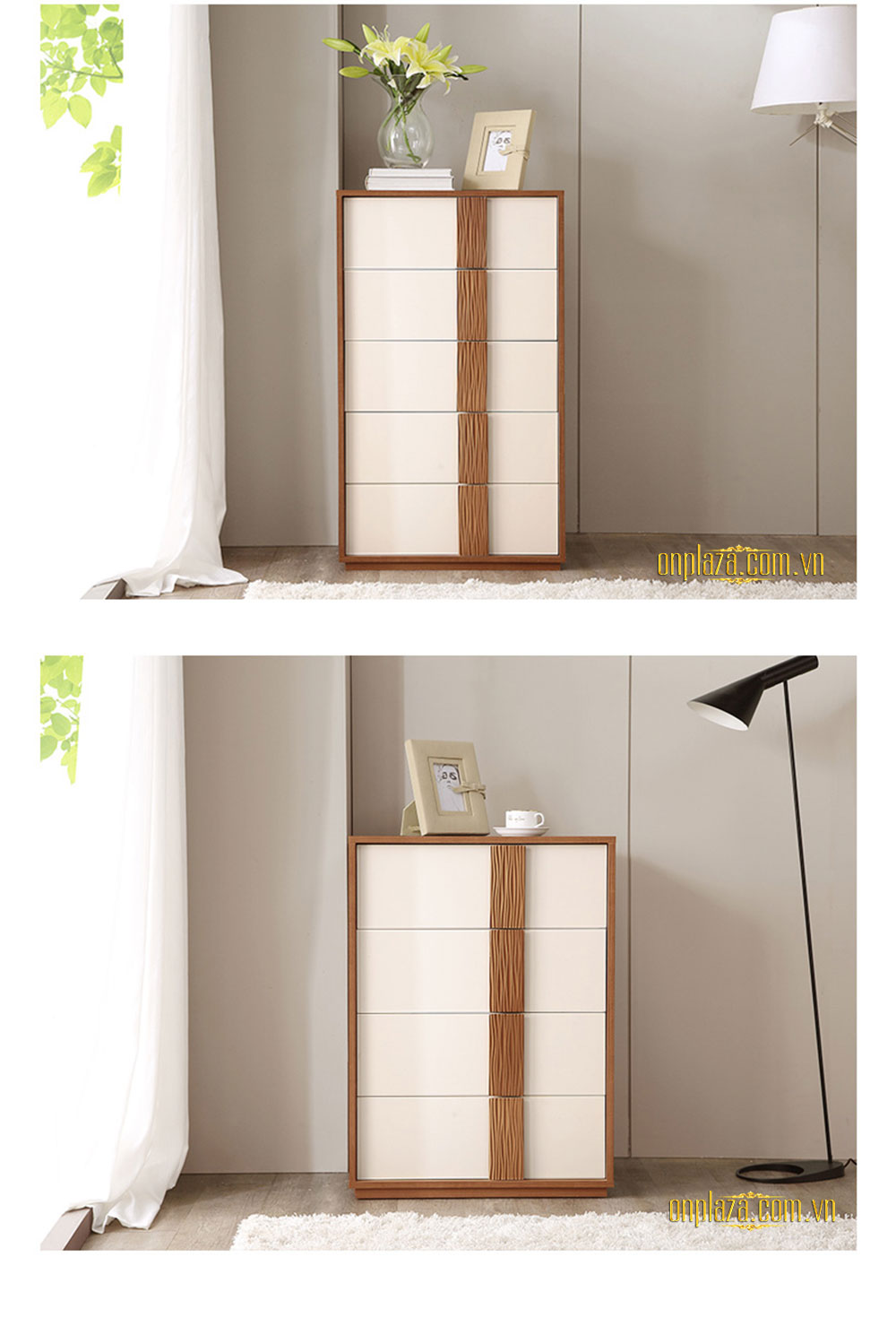 Bộ tủ ngăn kéo gỗ đựng đồ cao cấp cho không gian nội thất hiện đại TU02
