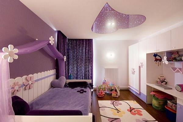  Phòng ngủ đẹp cho con gái hình trái tim với gam màu tím