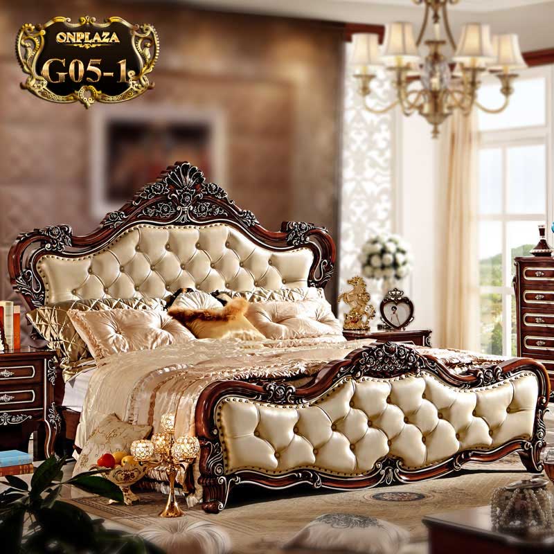 Giường ngủ tân cổ điển đẹp phong cách Hoàng gia châu âu G05-1