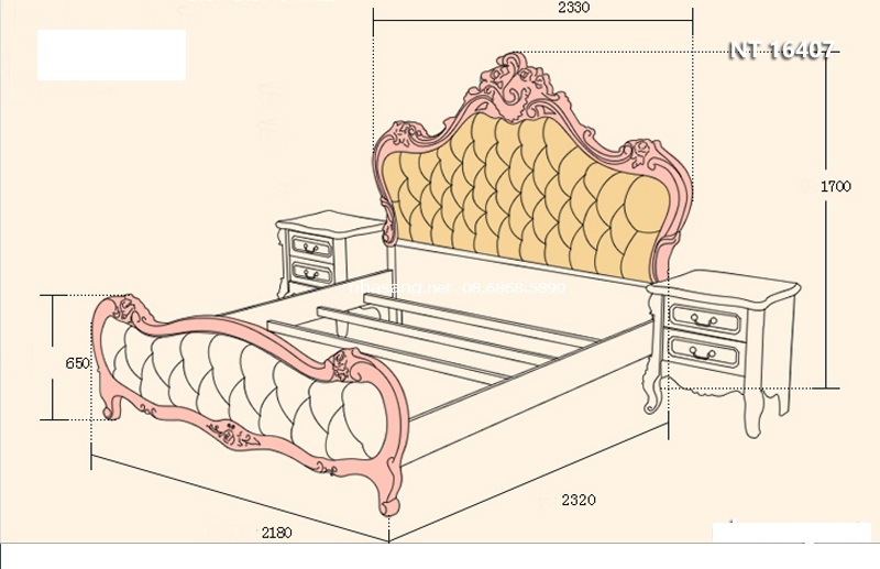 Kích thước giường ngủ đôi loại super king siêu to