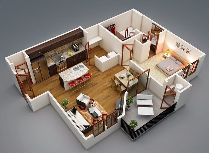 Gợi ý mẫu chung cư 2 phòng ngủ