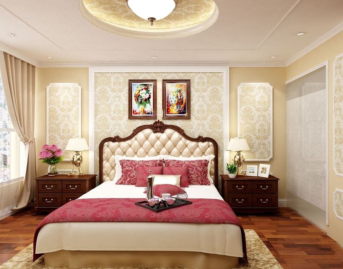 Mẫu phòng ngủ phong cách tân cổ điển dành cho vợ chồng mới cưới