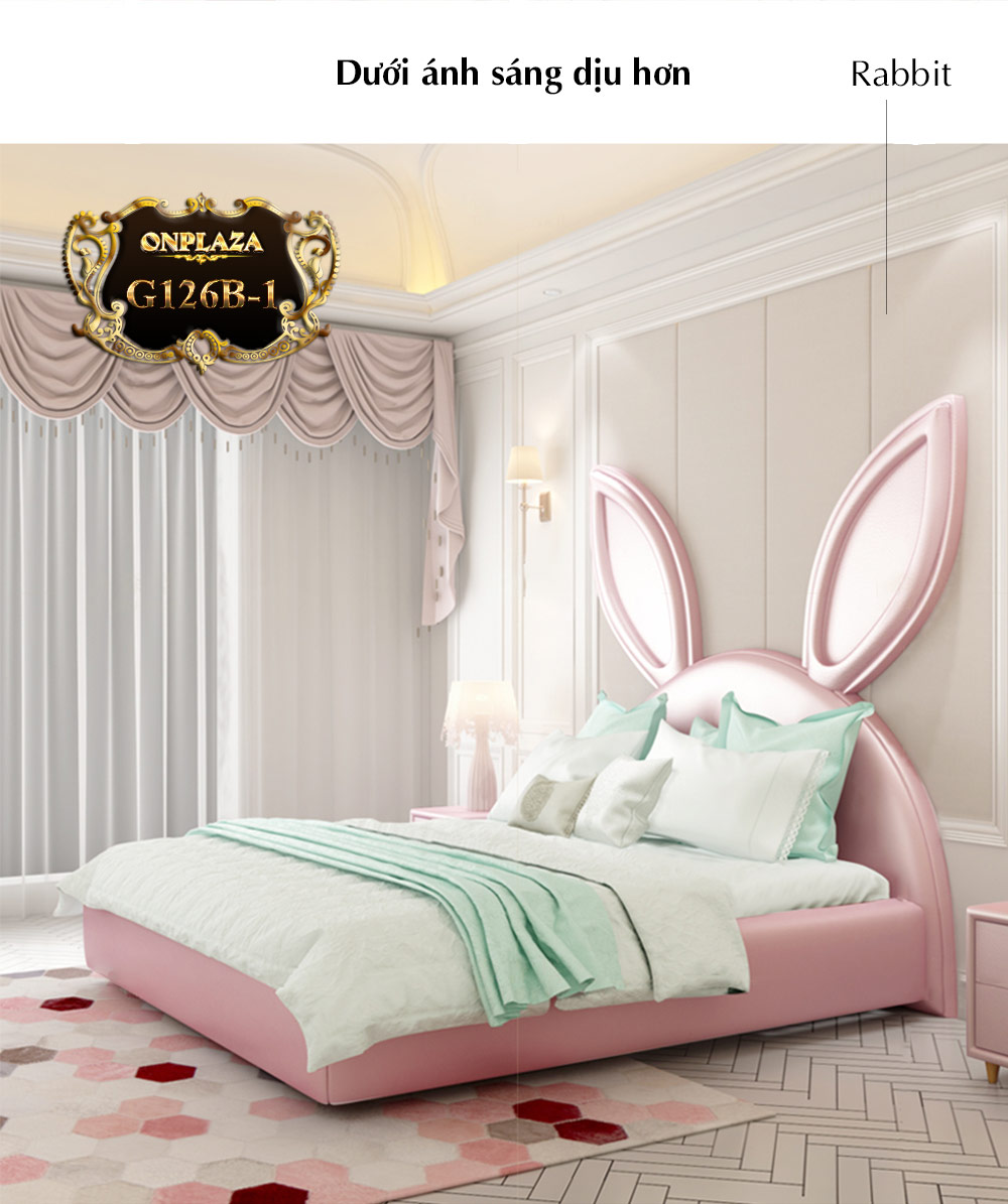 Bộ giường tai thỏ kiểu dáng hiện đại sang trọng G126