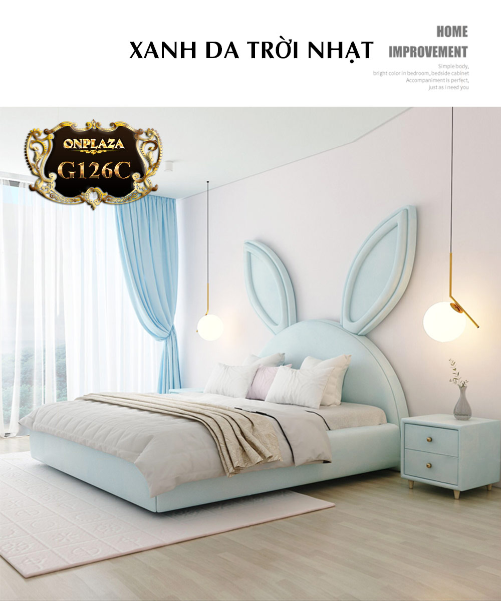 Bộ giường tai thỏ kiểu dáng hiện đại sang trọng G126