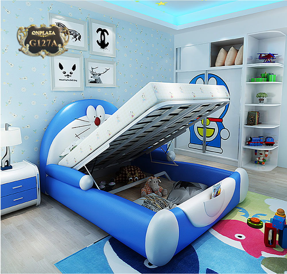 Bộ giường ngủ kiểu dáng chú mèo máy Doraemon thông minh G127