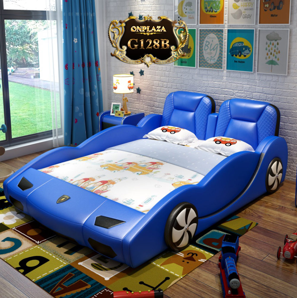 Giường trẻ em bọc da kiểu dáng siêu xe Lamborghini G128