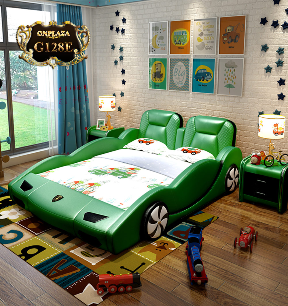 Giường trẻ em bọc da kiểu dáng siêu xe Lamborghini G128