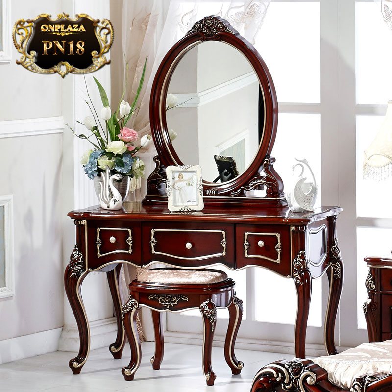 Bạn cũng sẽ yêu thích mẫu bàn trang điểm chạm khắc Châu Âu này