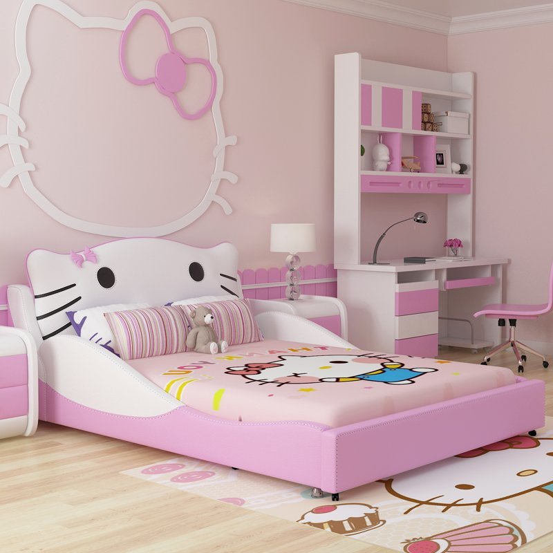 mẫu giường ngủ kiểu hello kitty đẹp cho bé gái 2
