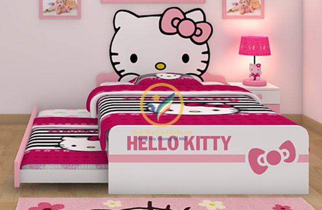 mẫu giường ngủ hello kitty thông minh cho bé